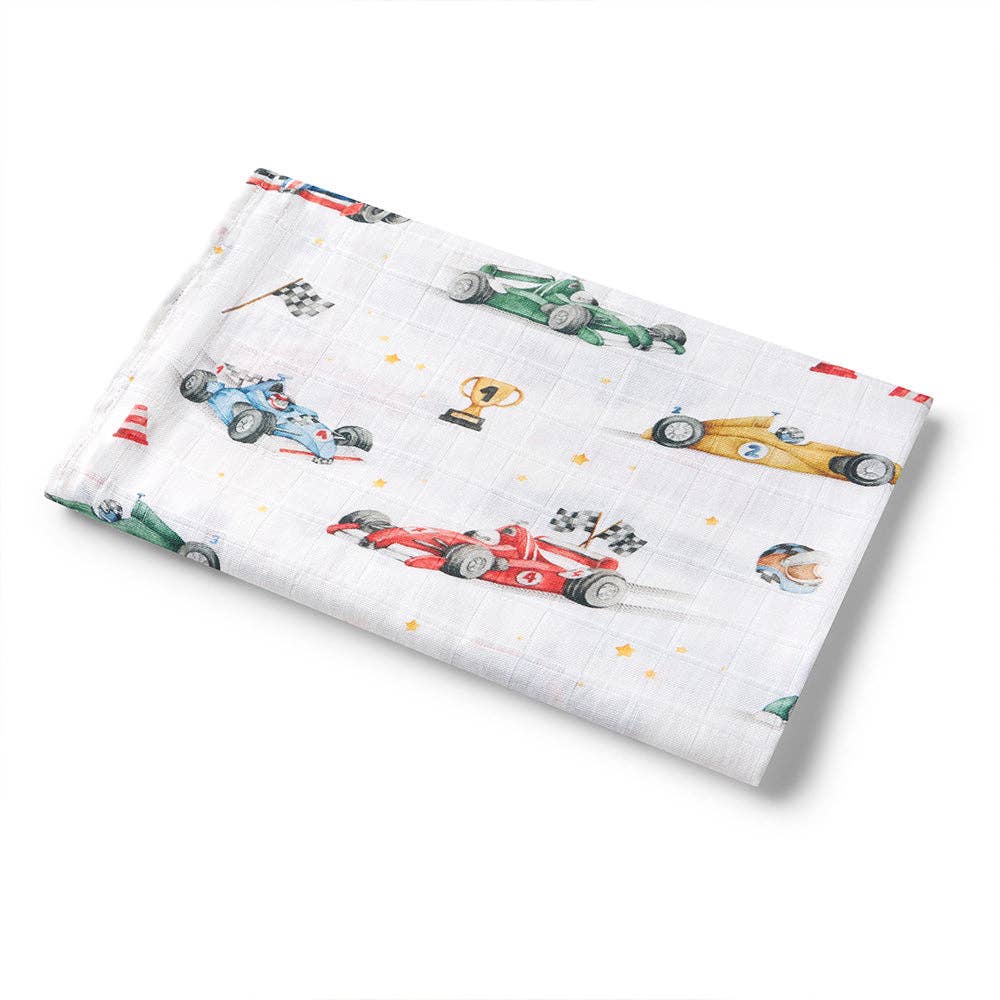 Snuggle Hunny Organic Muslin Wrap Little Racers