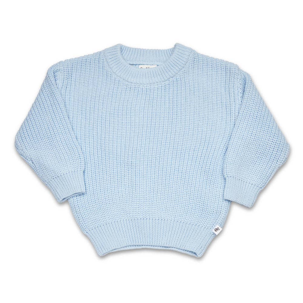 Snuggle Hunny Oversized Cotton Knit Jumper Baby Blue
