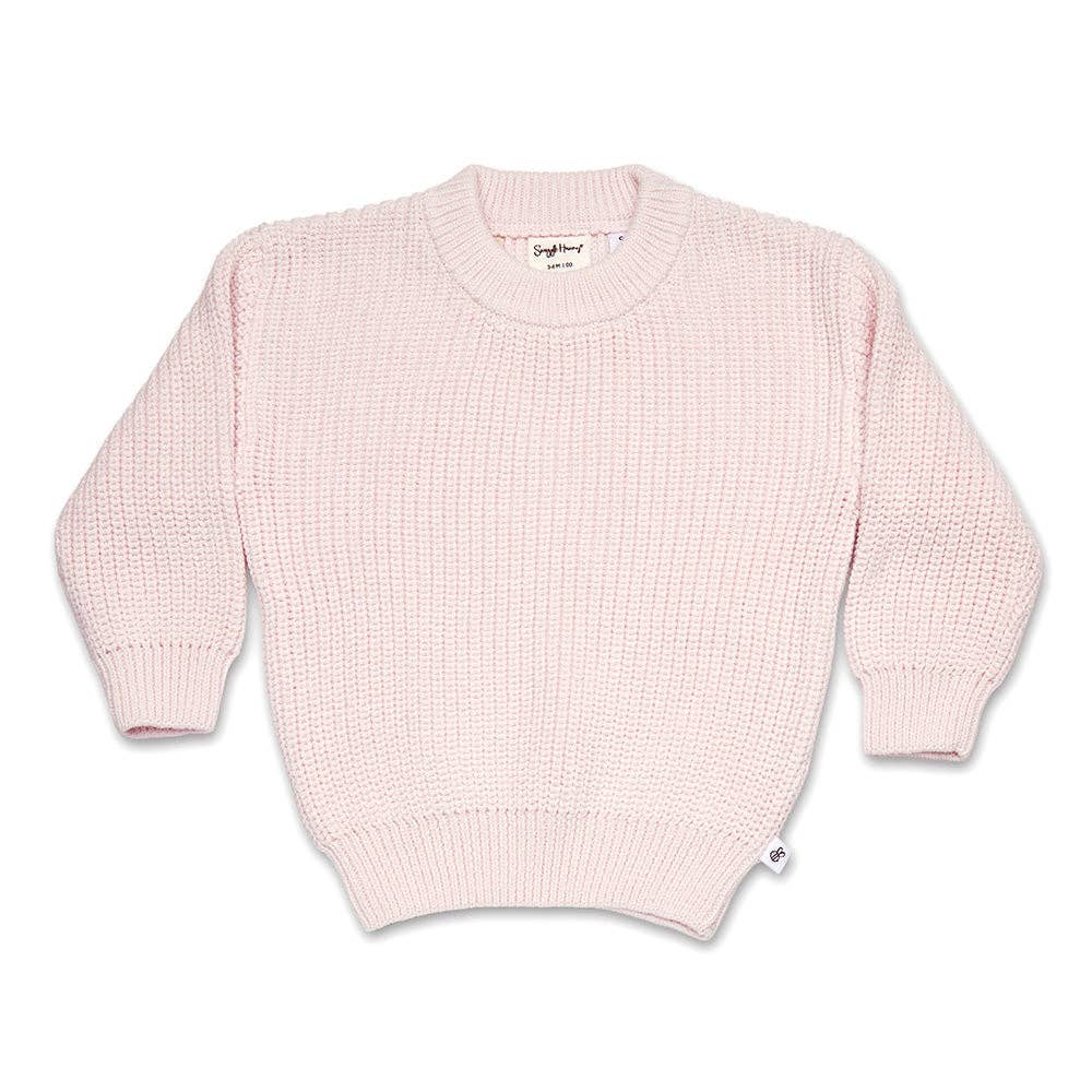 Snuggle Hunny Oversized Cotton Knit Jumper Blush Pink