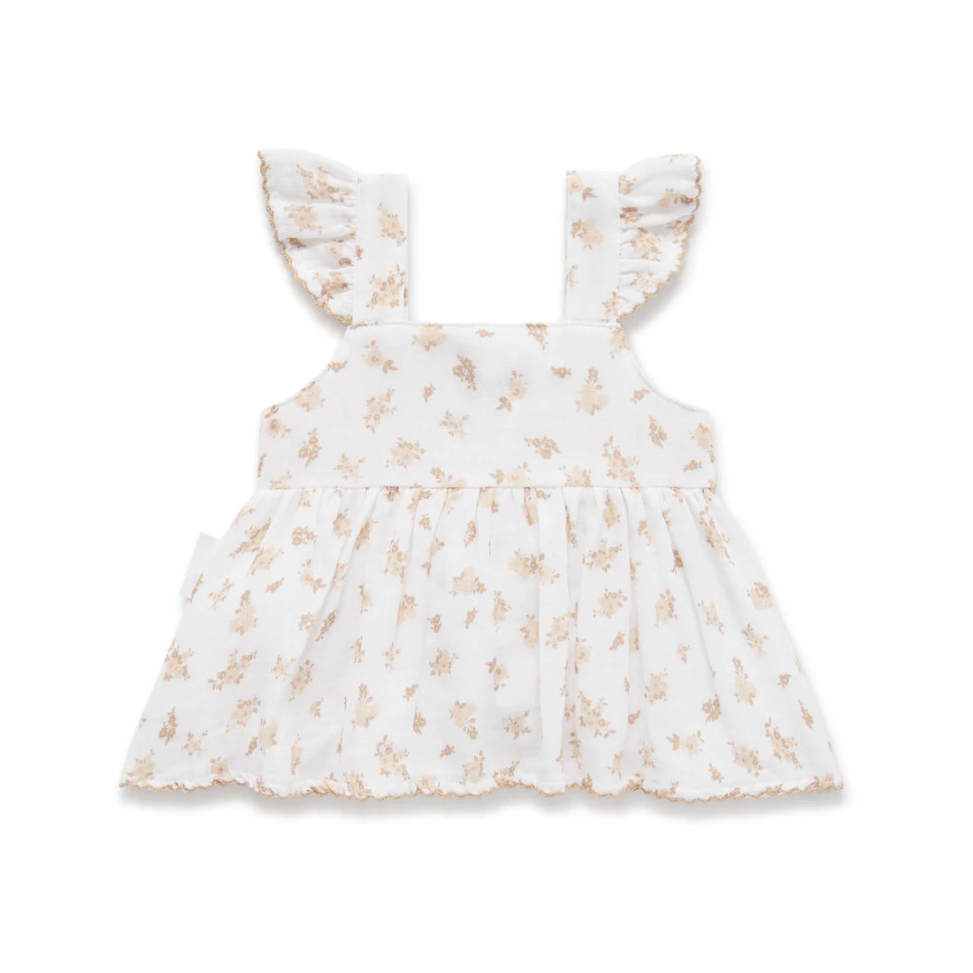 Aster and Oak Sable Floral Muslin Top