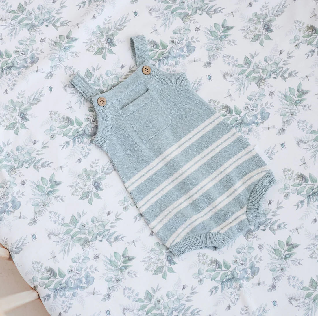 Aster and Oak Eucalyptus Knit Romper