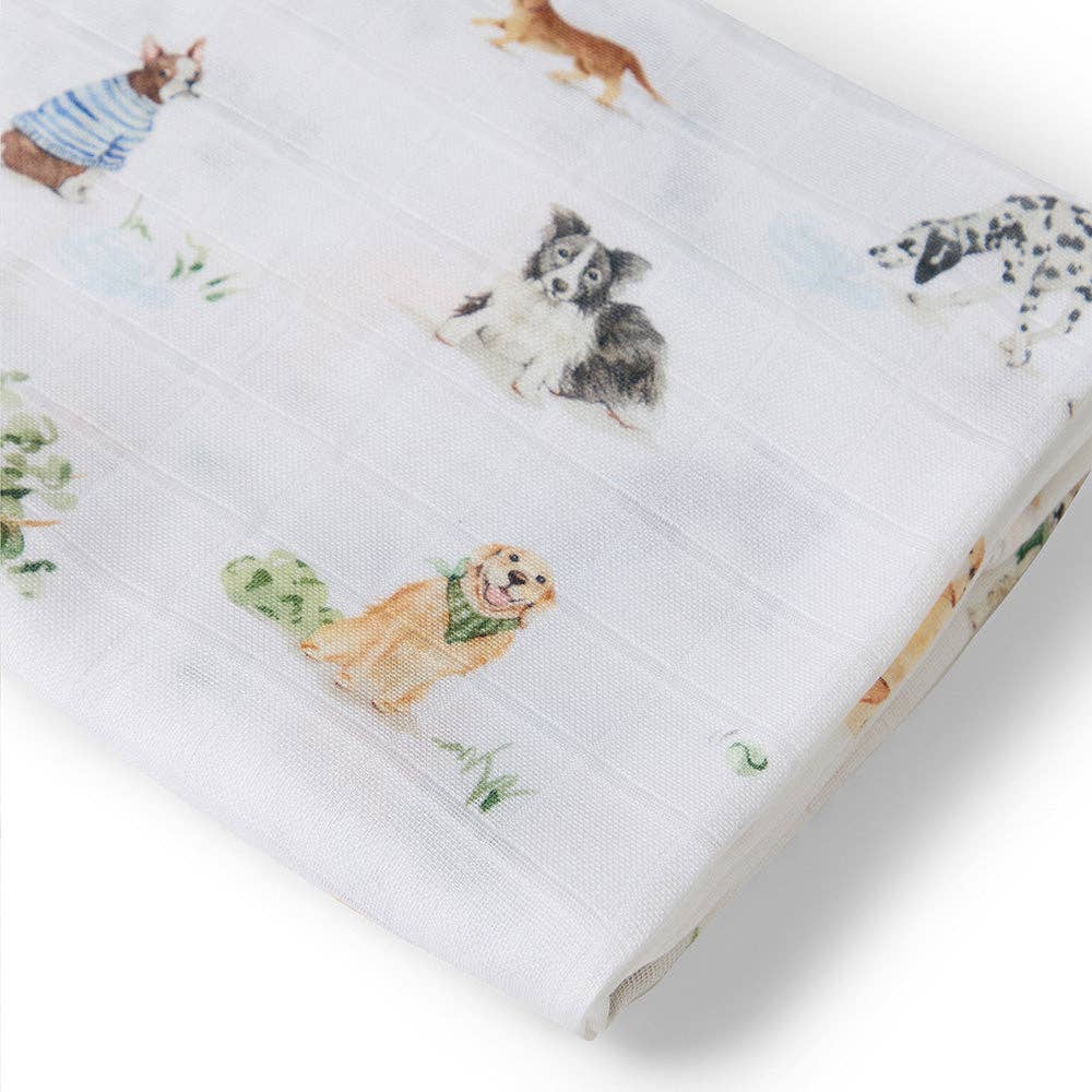 Snuggle Hunny Organic Muslin Wrap Dog Park