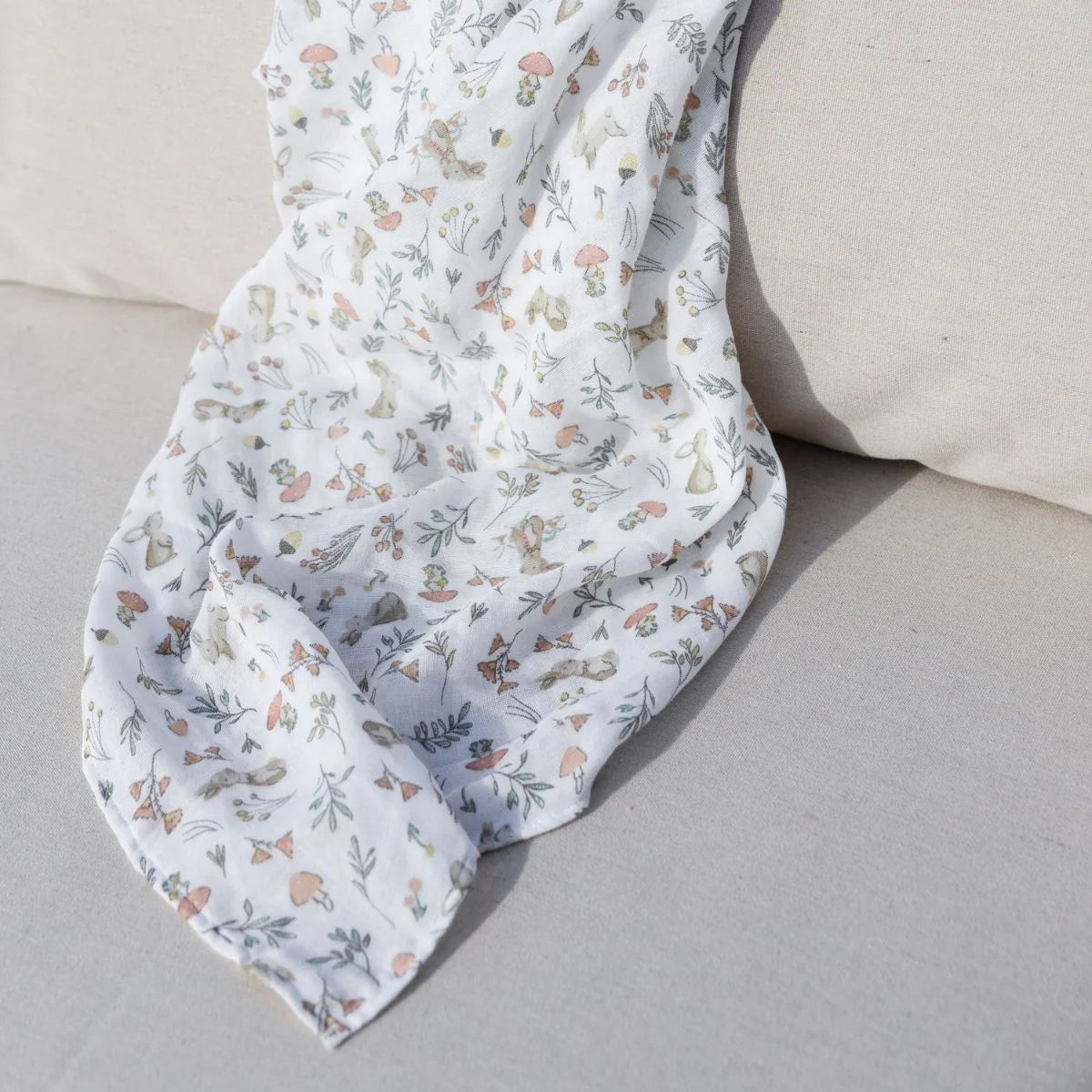 Little Linen Printed Muslin Wrap Harvest Bunny