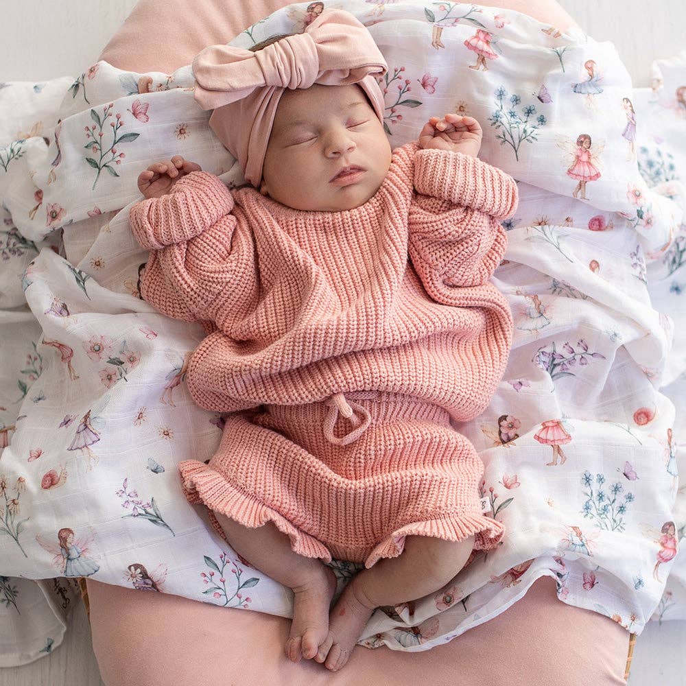 Snuggle Hunny Oversized Cotton Knit Jumper Rosa