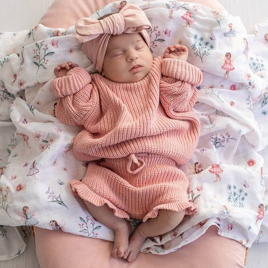 Snuggle Hunny Oversized Cotton Knit Jumper Rosa