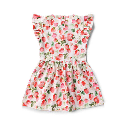 Snuggle Hunny Strawberry Short Sleeve Organic Dress