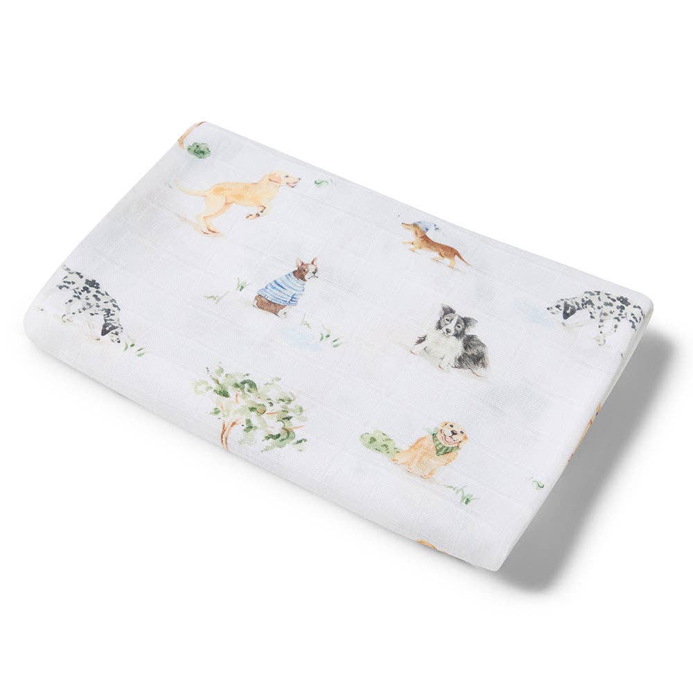 Snuggle Hunny Organic Muslin Wrap Dog Park