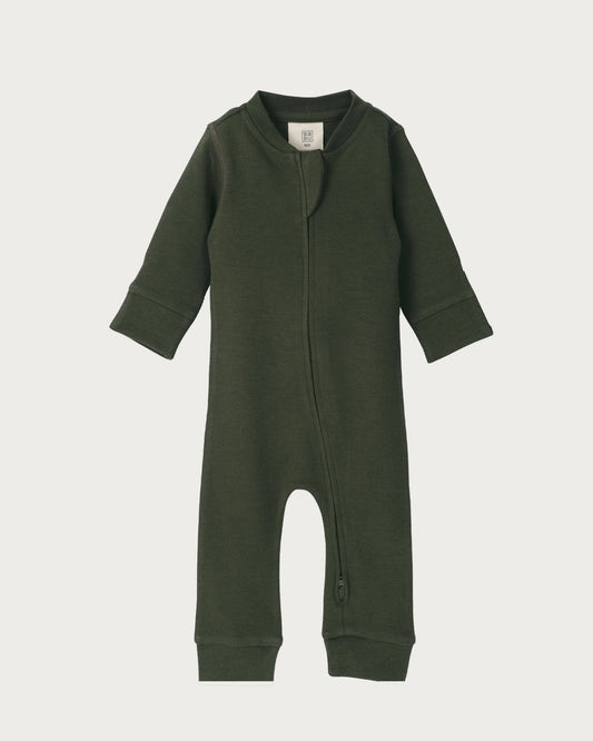 Babu Footless Onesie Zipsuit Moss