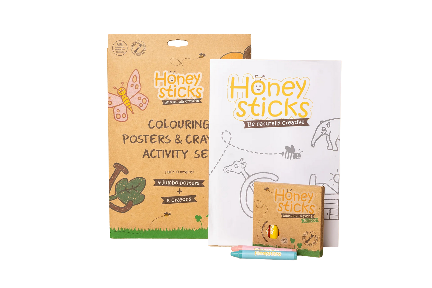 Honey Sticks Colouring Posters & Crayons Activity Set