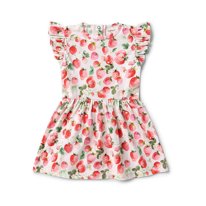 Snuggle Hunny Strawberry Short Sleeve Organic Dress