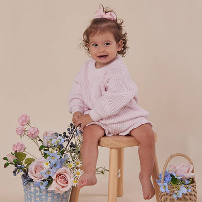 Snuggle Hunny Oversized Cotton Knit Jumper Blush Pink