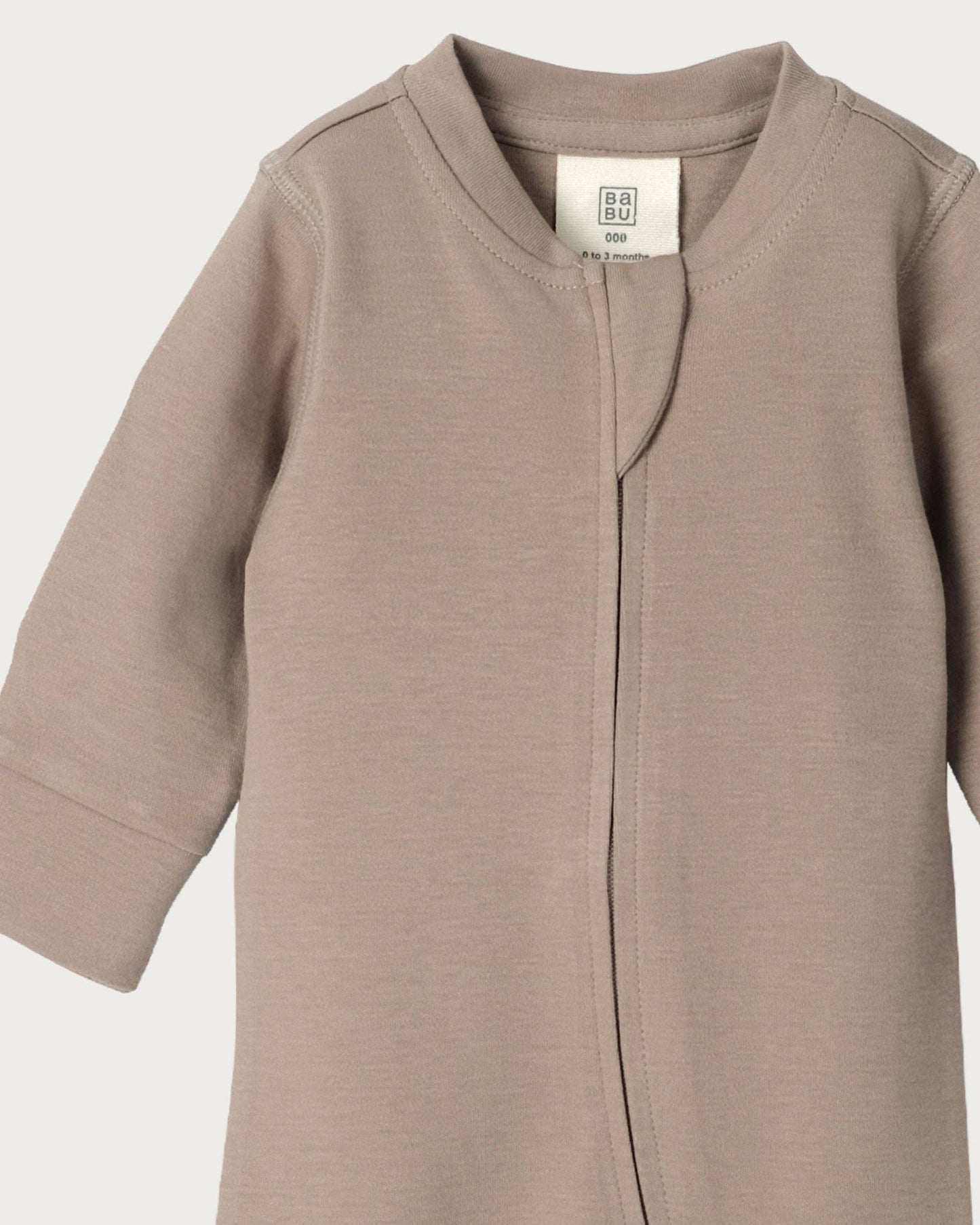 Babu Footless Onesie Zipsuit Walnut