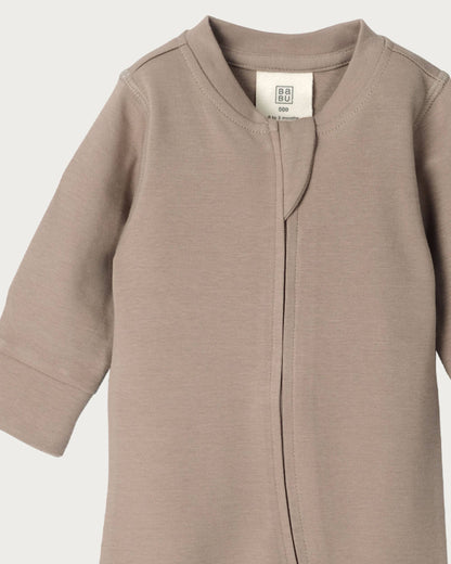 Babu Footless Onesie Zipsuit Walnut