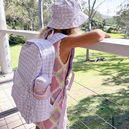 Blossom/Lilac Gingham Reversible Bucket Hat