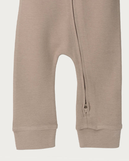 Babu Footless Onesie Zipsuit Walnut