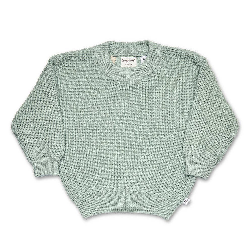 Snuggle Hunny Oversized Cotton Knit Jumper Sage