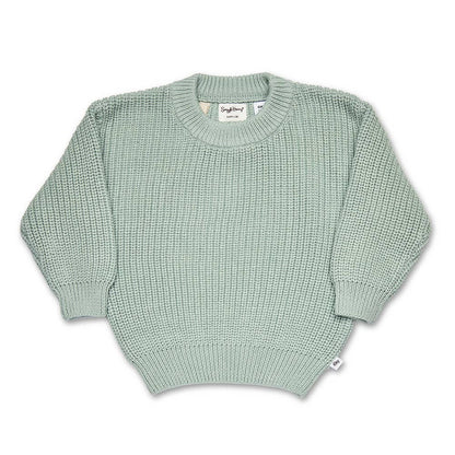 Snuggle Hunny Oversized Cotton Knit Jumper Sage