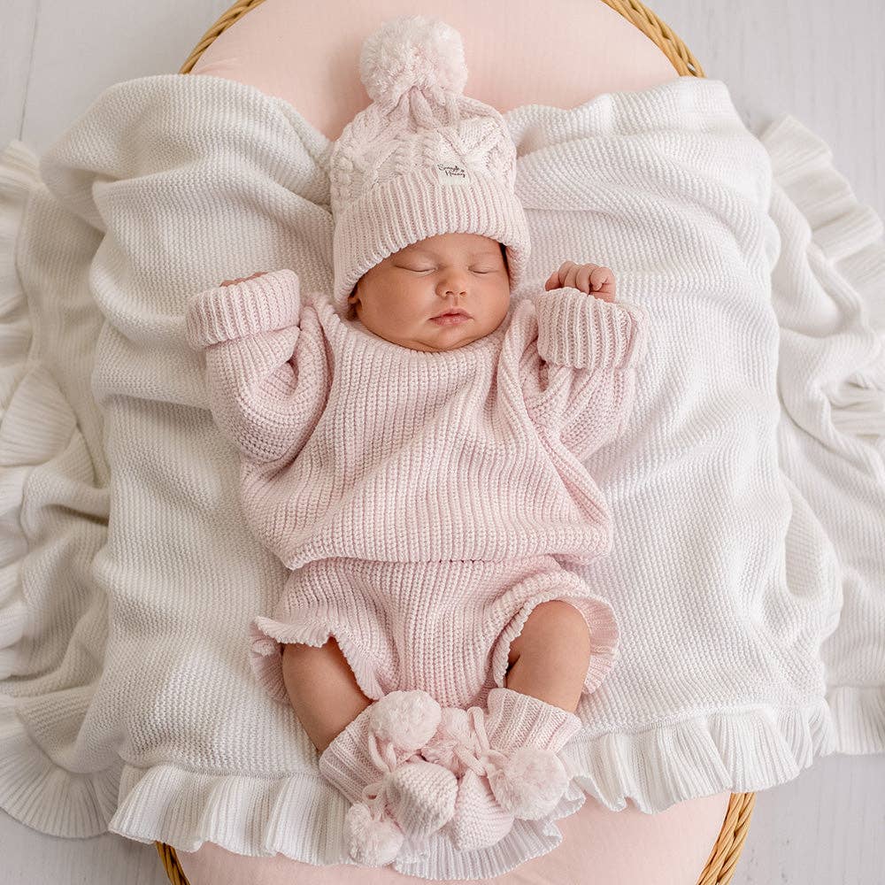 Snuggle Hunny Oversized Cotton Knit Jumper Blush Pink