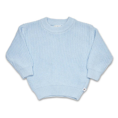 Snuggle Hunny Oversized Cotton Knit Jumper Baby Blue