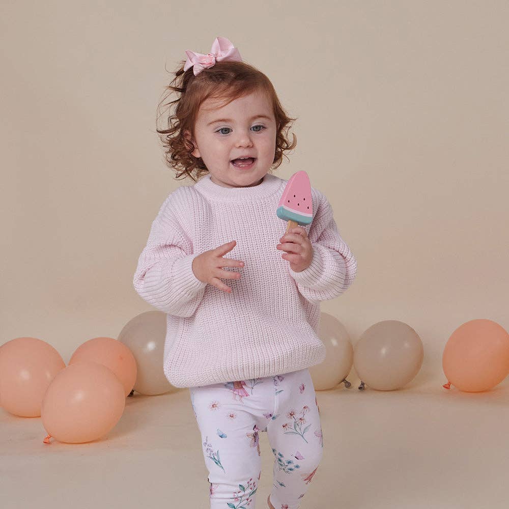 Snuggle Hunny Oversized Cotton Knit Jumper Blush Pink