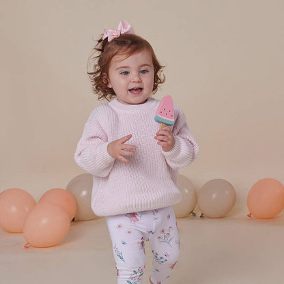 Snuggle Hunny Oversized Cotton Knit Jumper Blush Pink