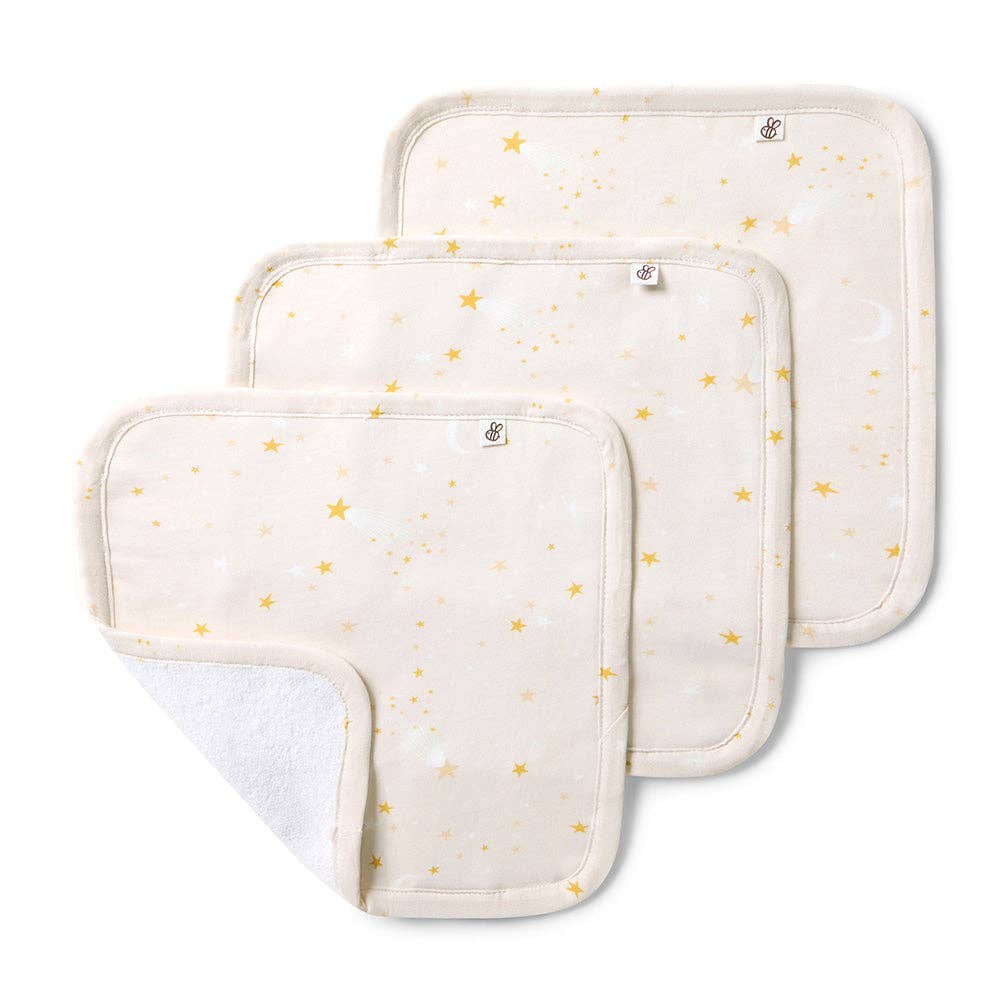 Snuggle Hunny Organic Wash Cloths - 3 Pack Stardust