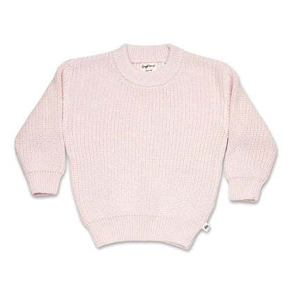 Snuggle Hunny Oversized Cotton Knit Jumper Blush Pink