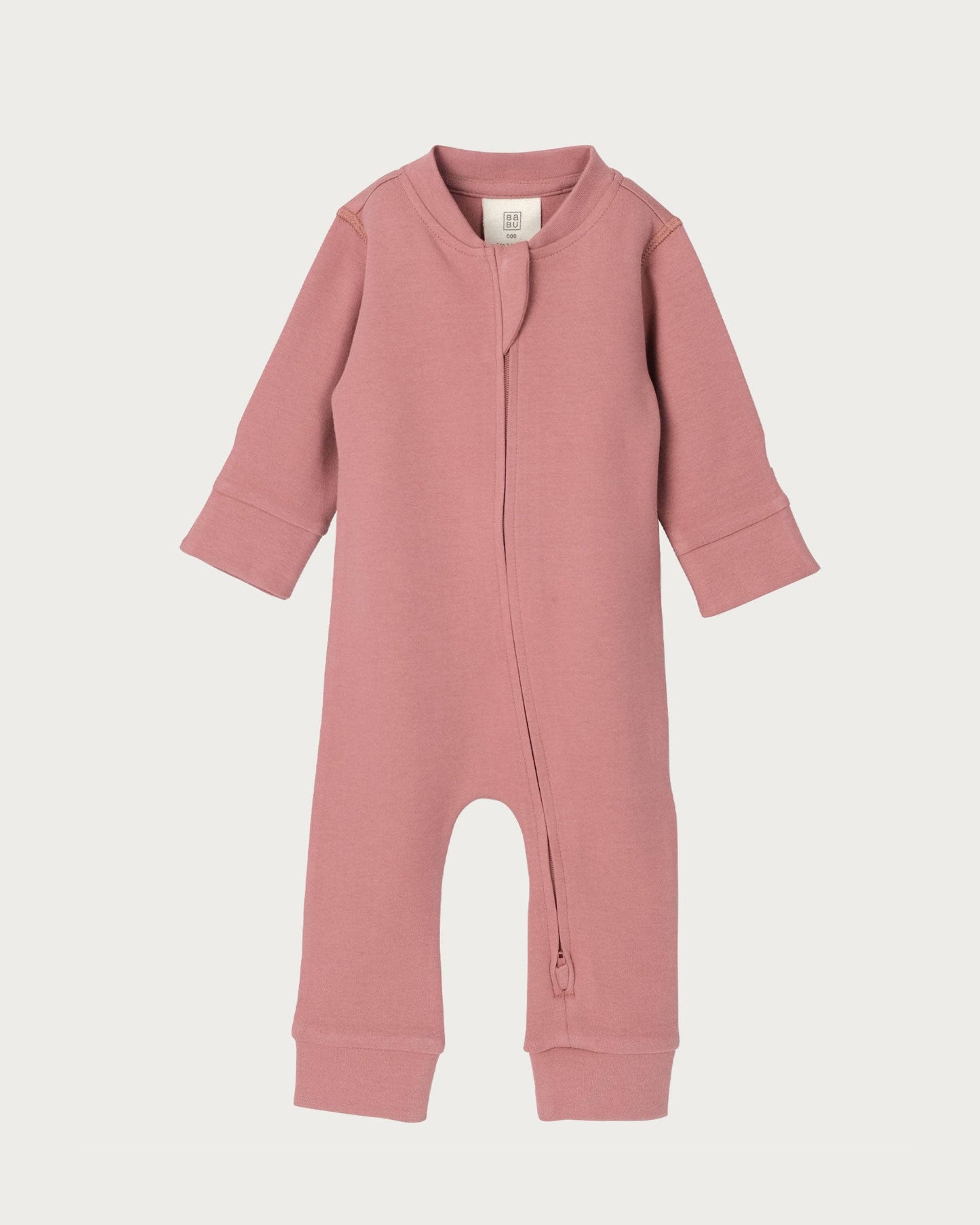 Babu Footless Onesie Zipsuit Rose