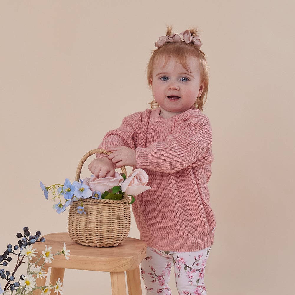 Snuggle Hunny Oversized Cotton Knit Jumper Rosa