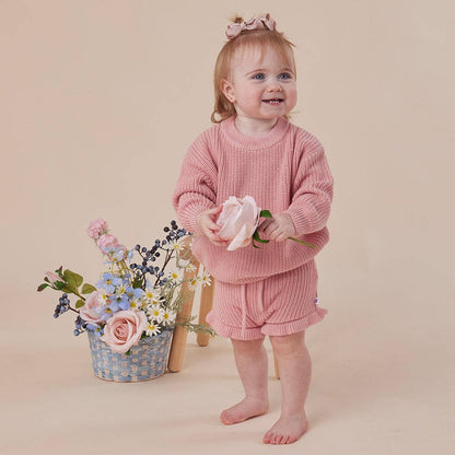 Snuggle Hunny Oversized Cotton Knit Jumper Rosa