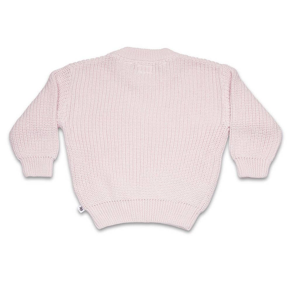 Snuggle Hunny Oversized Cotton Knit Jumper Blush Pink