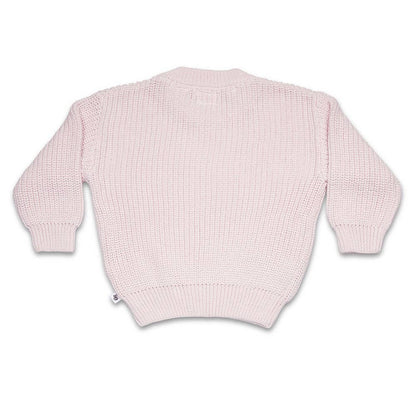 Snuggle Hunny Oversized Cotton Knit Jumper Blush Pink