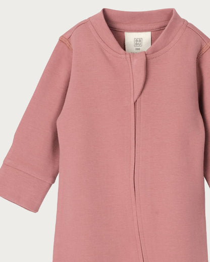 Babu Footless Onesie Zipsuit Rose