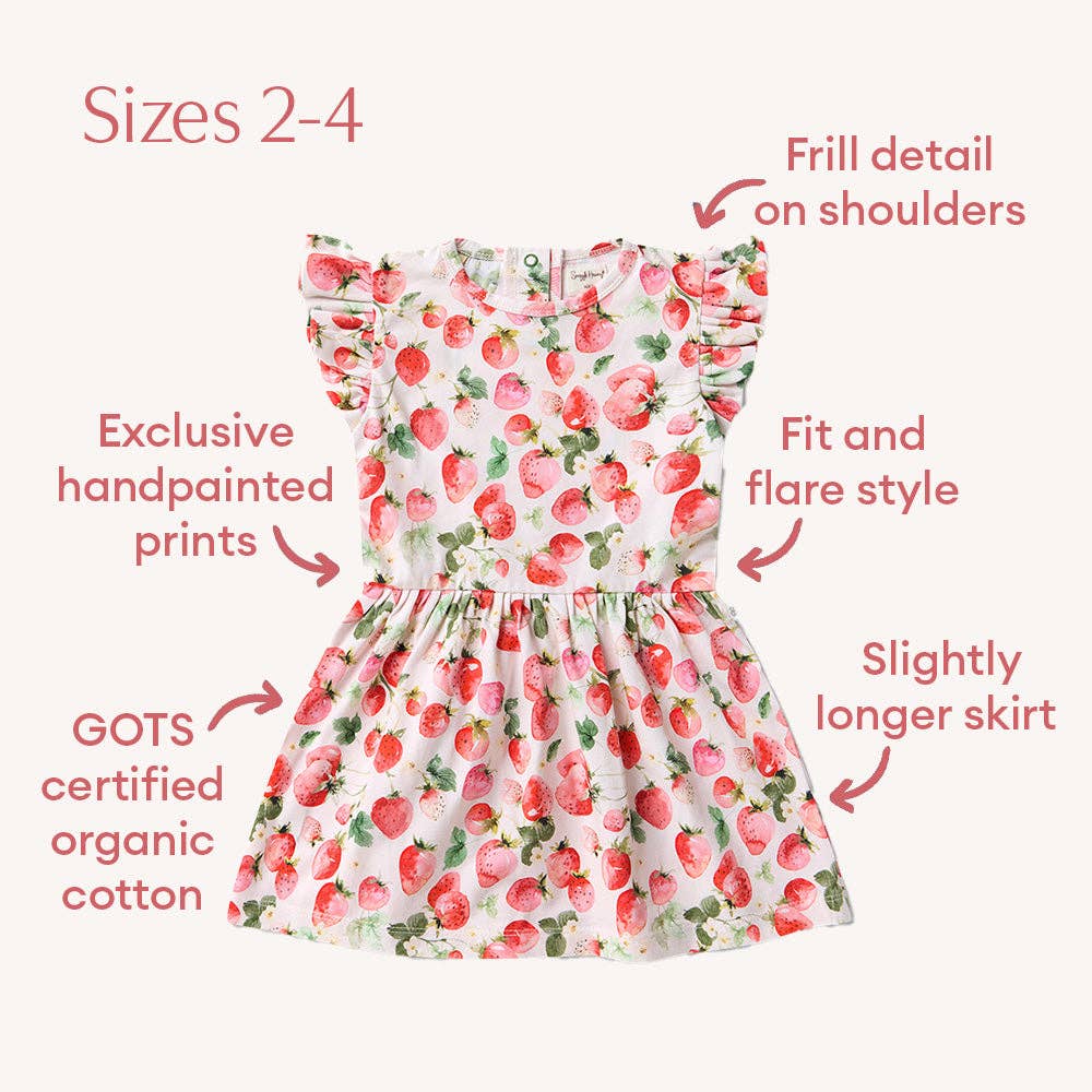 Snuggle Hunny Strawberry Short Sleeve Organic Dress