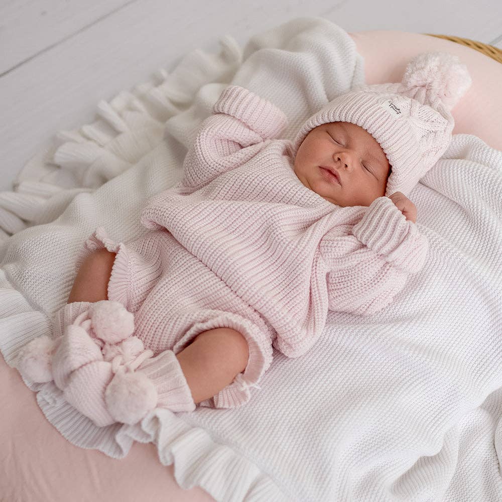 Snuggle Hunny Oversized Cotton Knit Jumper Blush Pink