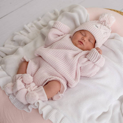 Snuggle Hunny Oversized Cotton Knit Jumper Blush Pink