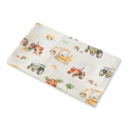 Snuggle Hunny Organic Muslin Wrap Diggers & Tractors