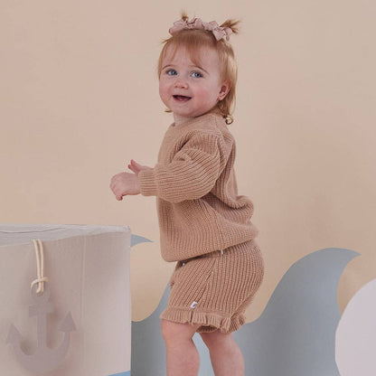 Snuggle Hunny Oversized Cotton Knit Jumper Hazelnut