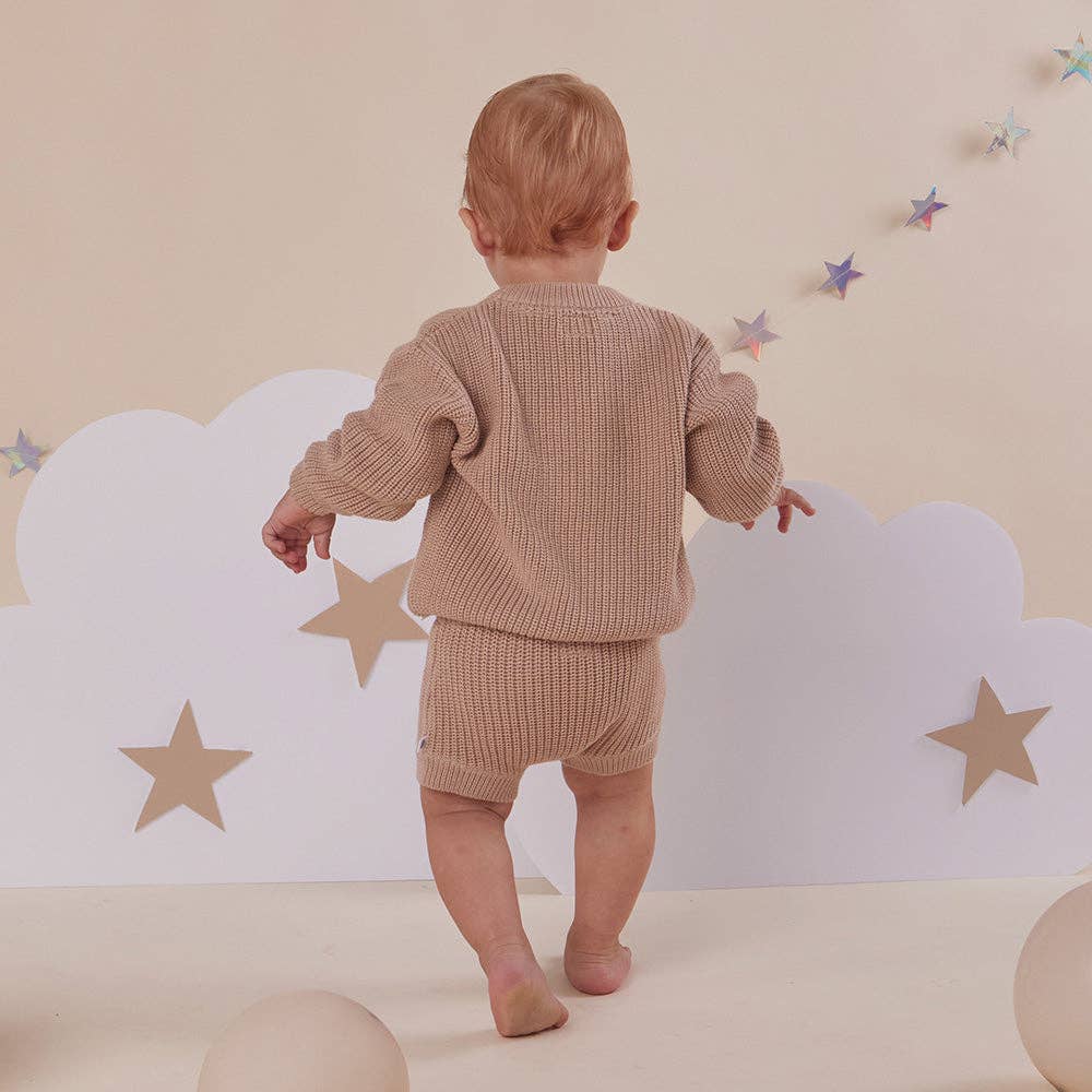 Snuggle Hunny Oversized Cotton Knit Jumper Hazelnut