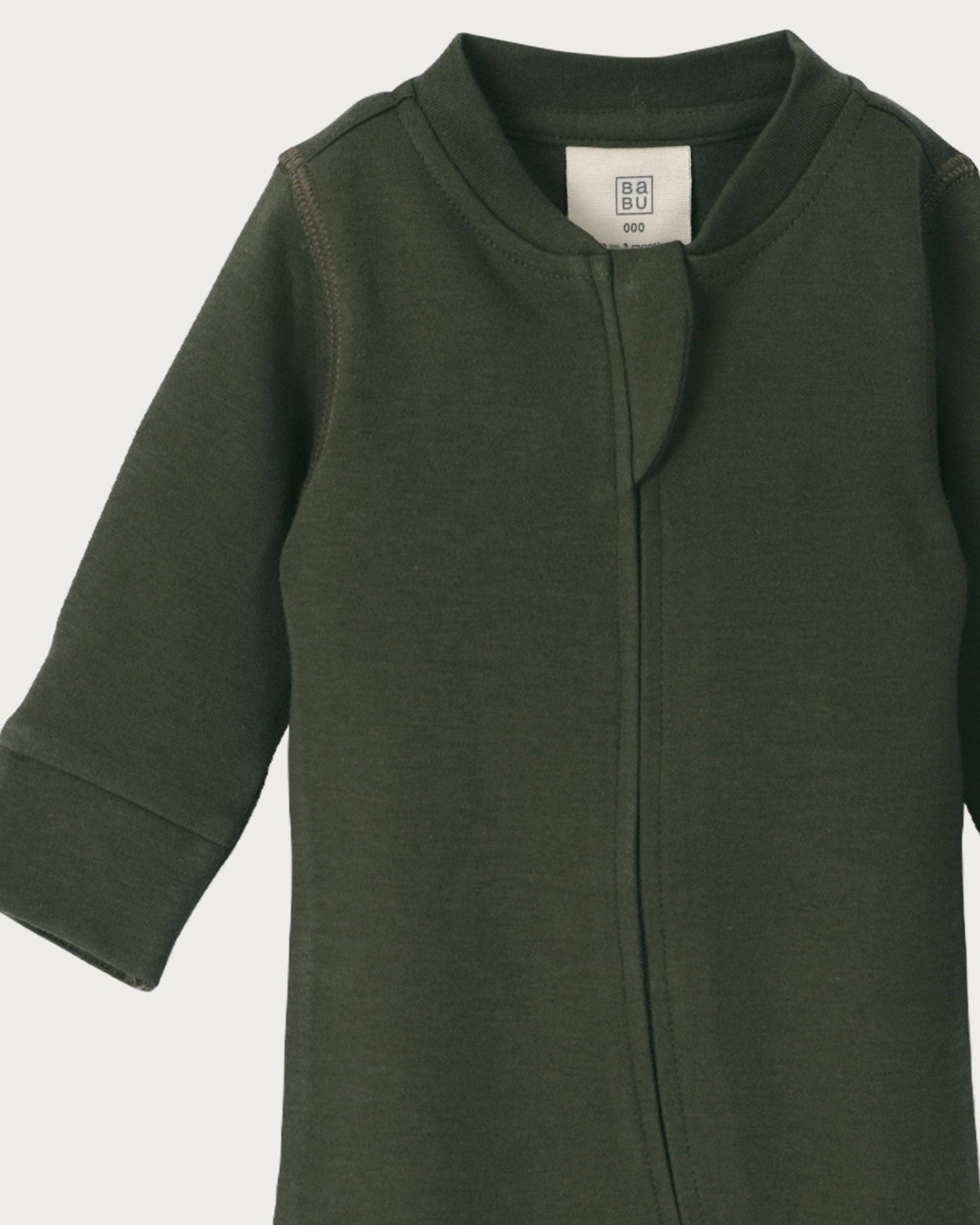 Babu Footless Onesie Zipsuit Moss