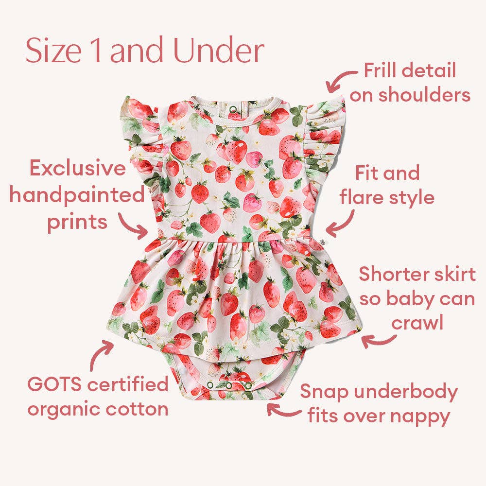 Snuggle Hunny Strawberry Short Sleeve Organic Dress