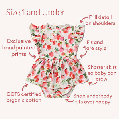 Snuggle Hunny Strawberry Short Sleeve Organic Dress
