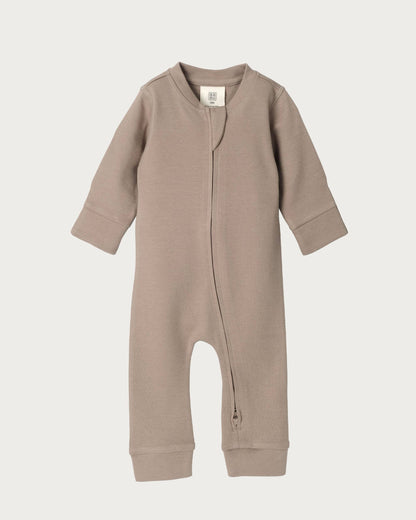 Babu Footless Onesie Zipsuit Walnut