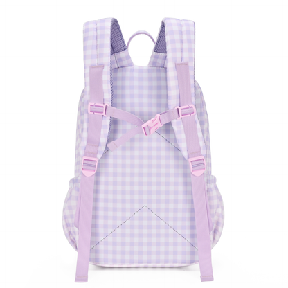 Kinnder Lilac Gingham Junior Kindy/School Backpack