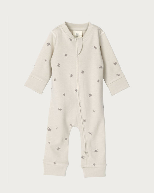 Babu Footless Printed Onesie Zipsuit Walnut Star