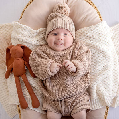 Snuggle Hunny Oversized Cotton Knit Jumper Hazelnut