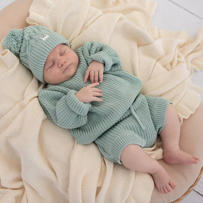 Snuggle Hunny Oversized Cotton Knit Jumper Sage