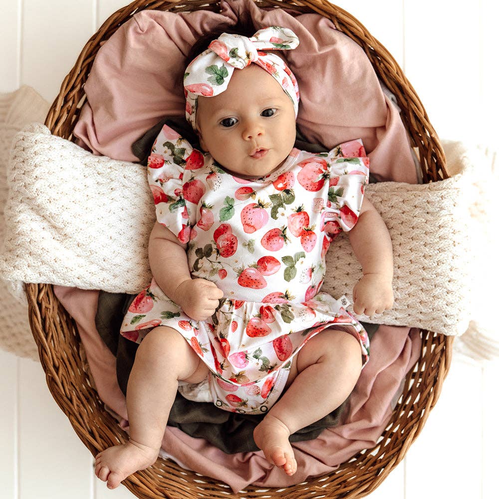 Snuggle Hunny Strawberry Short Sleeve Organic Dress