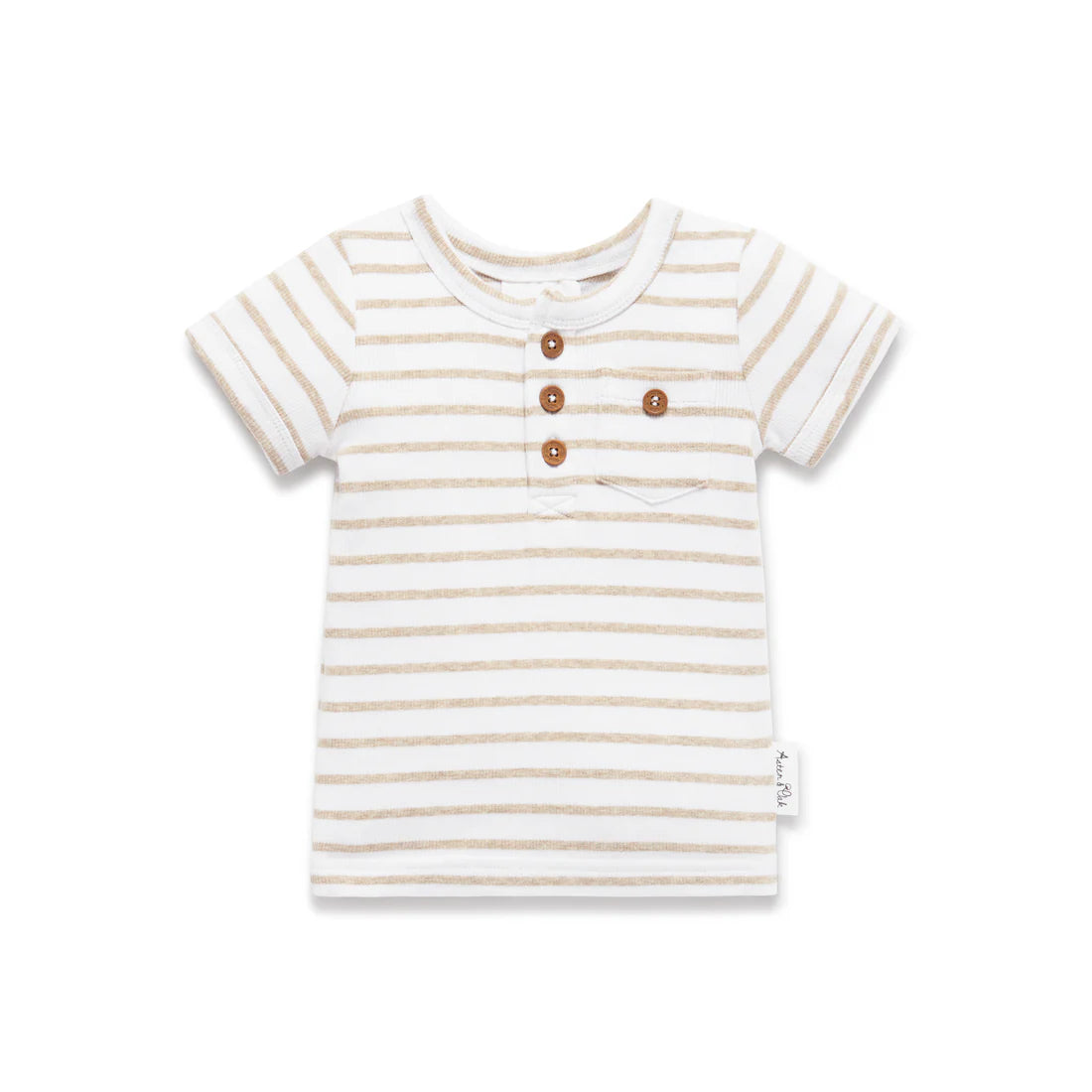 Aster and Oak Stripe Rib Henley Top