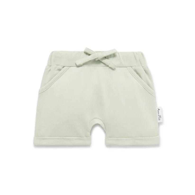 Aster and Oak Chambray Shorts Sage
